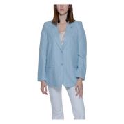 VERO MODA Blå Pinstripe Knapp Blazer Blue, Dam