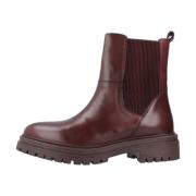 Geox Stiliga Chelsea Boots med Iridea-detalj Red, Dam