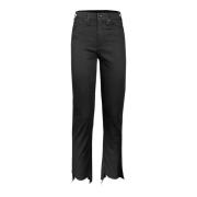 Rag & Bone Hög Midja Skinny Frayed Svarta Jeans Black, Dam