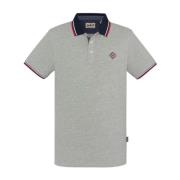 Schott NYC Reguljär Logopatchad Bomullspolo Gray, Herr