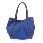 Hermès Vintage Pre-owned Bomull axelremsvskor Blue, Dam