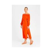 Twinset Orange Skjortklänning med Bälte Orange, Dam