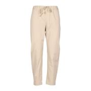 Semicouture Dragsko Bomullsbyxor Beige, Dam