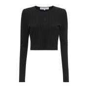 JW Anderson Ankarbroderad Crop Top Black, Dam