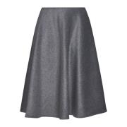 Blanca Vita Grå A-linje Flare Midi Kjol Gray, Dam