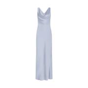 Norma Kamali Silver Satin Slip Klänning Gray, Dam