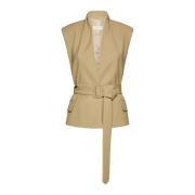 Dries Van Noten Elegant Top med Unik Design Beige, Dam