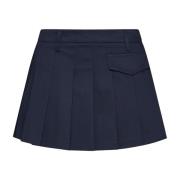 Blanca Vita Veckade Mini Kjolar Blue, Dam