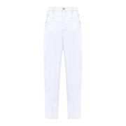 Isabel Marant Vit Denim Wide Leg Jeans White, Dam