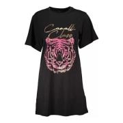 Cavalli Class Svart Logo Print T-shirt Regular Fit Black, Dam