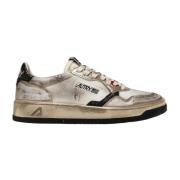 Autry Vintage Vit Guld Läder Sneakers Multicolor, Herr