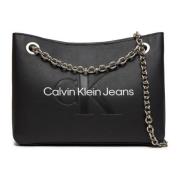 Calvin Klein Skulpterad Axelväska Höst/Vinter Kollektion Black, Dam