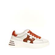 Hogan Läder Orange Sneakers Rebel Stil White, Dam