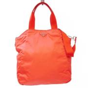 Prada Vintage Pre-owned Nylon axelremsvskor Orange, Dam