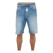 Philipp Plein Formentera Fit Denim Shorts Blue, Herr