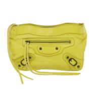 Balenciaga Vintage Pre-owned Laeder kuvertvskor Yellow, Dam