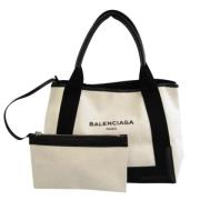 Balenciaga Vintage Pre-owned Canvas handvskor Beige, Dam