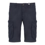 Myths Blå Bomull Linne Bermuda Shorts Blue, Herr