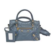 Balenciaga Vintage Pre-owned Laeder handvskor Blue, Dam