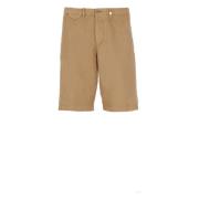 Myths Brun Bomull Linne Bermuda Shorts Brown, Herr