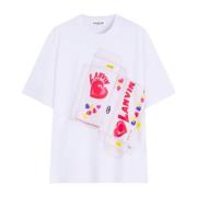 Lanvin Godis Tryck T-shirt White, Herr