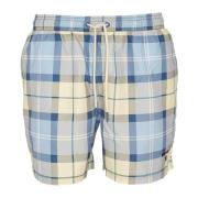 Barbour Tartan Swin Short Sandsend Beige, Herr