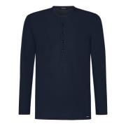 Tom Ford Blå T-shirts och Polos Klassisk Passform Blue, Herr