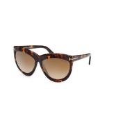 Tom Ford Brun spegel solglasögon Blonde Havana stil Brown, Unisex