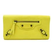 Balenciaga Vintage Pre-owned Laeder plnbcker Yellow, Dam