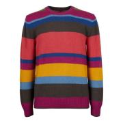 Gallo Fuchsia Ull Crew-Neck Sweater Multicolor, Herr
