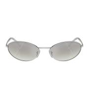 Prada Elegant Oval Solglasögon med Logotyp Gray, Unisex