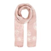 Alexander McQueen Silktryckt Foulard Sjal Pink, Dam