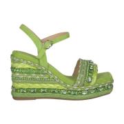 Alma EN Pena Kil Sandal med Rhinestone Detaljer Green, Dam