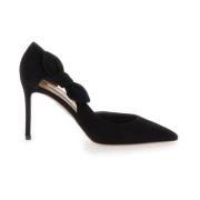 Aquazzura Svart Mocka Stiletto Häl Pumps Black, Dam