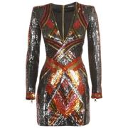 Balmain Pre-owned Pre-owned Tyg klnningar Multicolor, Dam