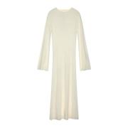 Loulou Studio Lyxig Ull Cashmere Midi Klänning Beige, Dam