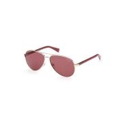 Guess Stiliga solglasögon med bordeaux linser Brown, Unisex