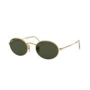 Ray-Ban Oval Solglasögon Grön Lins Guldram Yellow, Unisex