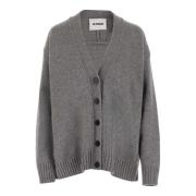 Jil Sander Kashmirblandning V-ringad Cardigan Grå Gray, Dam