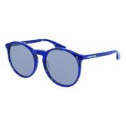 Alexander McQueen Havana blå spegel silver solglasögon Multicolor, Dam