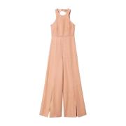 Twinset Halter Jumpsuit med vida ben Pink, Dam