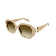 Chloé Ivory Brown Solglasögon Modell Ch0236S Beige, Unisex