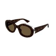 Alexander McQueen Brun Havana Solglasögon Am0445S 002 Brown, Unisex