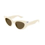 Alexander McQueen Ivory Brown Solglasögon Am0442S 004 Beige, Unisex