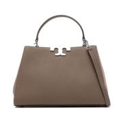 Tory Burch Eleanor Pebbled Satchel Väskor Beige, Dam