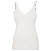 Brunello Cucinelli Tanktopp med Kedjedetalj White, Dam