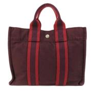 Hermès Vintage Pre-owned Canvas handvskor Red, Dam