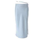 Karl Lagerfeld Modern Blå Satin Midi Kjol Blue, Dam