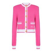 Balmain Signaturstickad kofta Pink, Dam