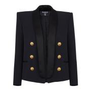 Balmain Kant-till-kant 6-knappjacka Black, Dam